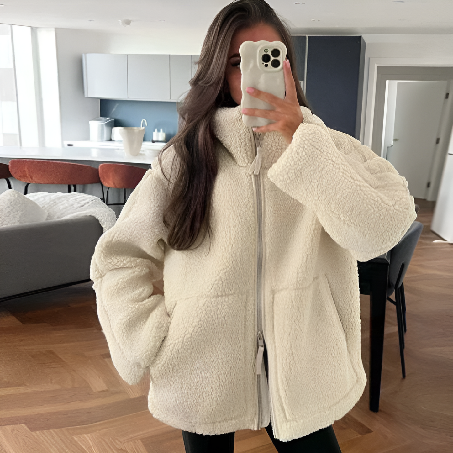 Sophie™ - Luxe Teddy jacka med dragkedja