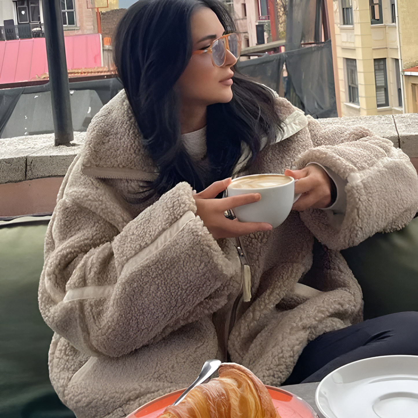 Sophie™ - Luxe Teddy jacka med dragkedja