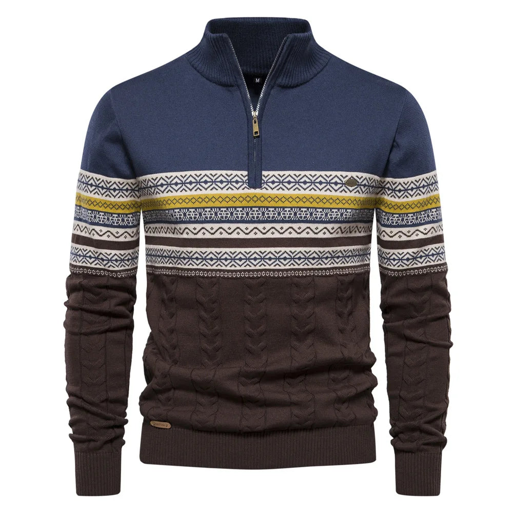 Jasper | Fair Isle-tröja Med Halv Dragkedja