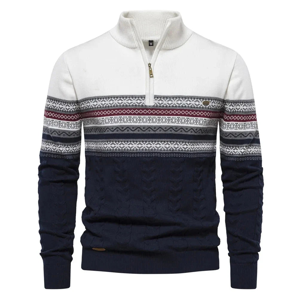 Jasper | Fair Isle-tröja Med Halv Dragkedja