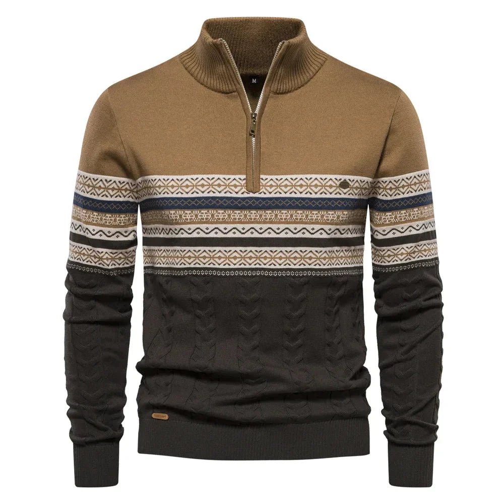 Jasper | Fair Isle-tröja Med Halv Dragkedja