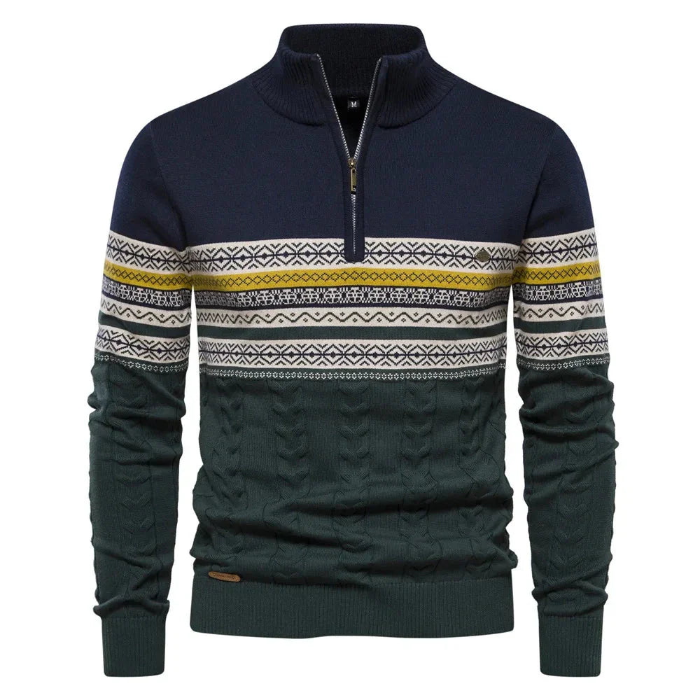 Jasper | Fair Isle-tröja Med Halv Dragkedja