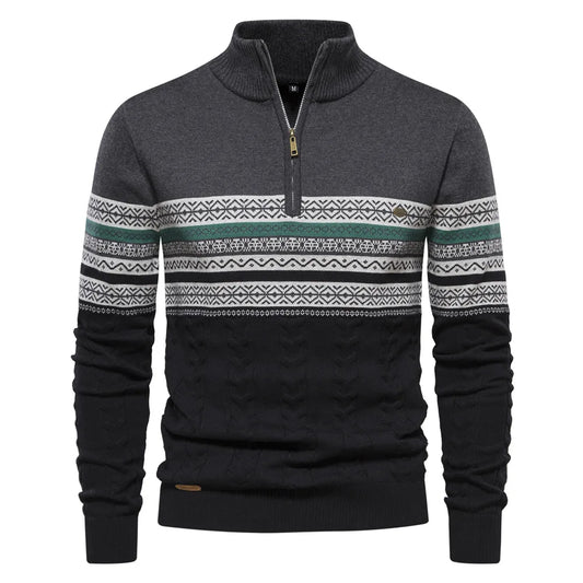 Jasper | Fair Isle-tröja Med Halv Dragkedja